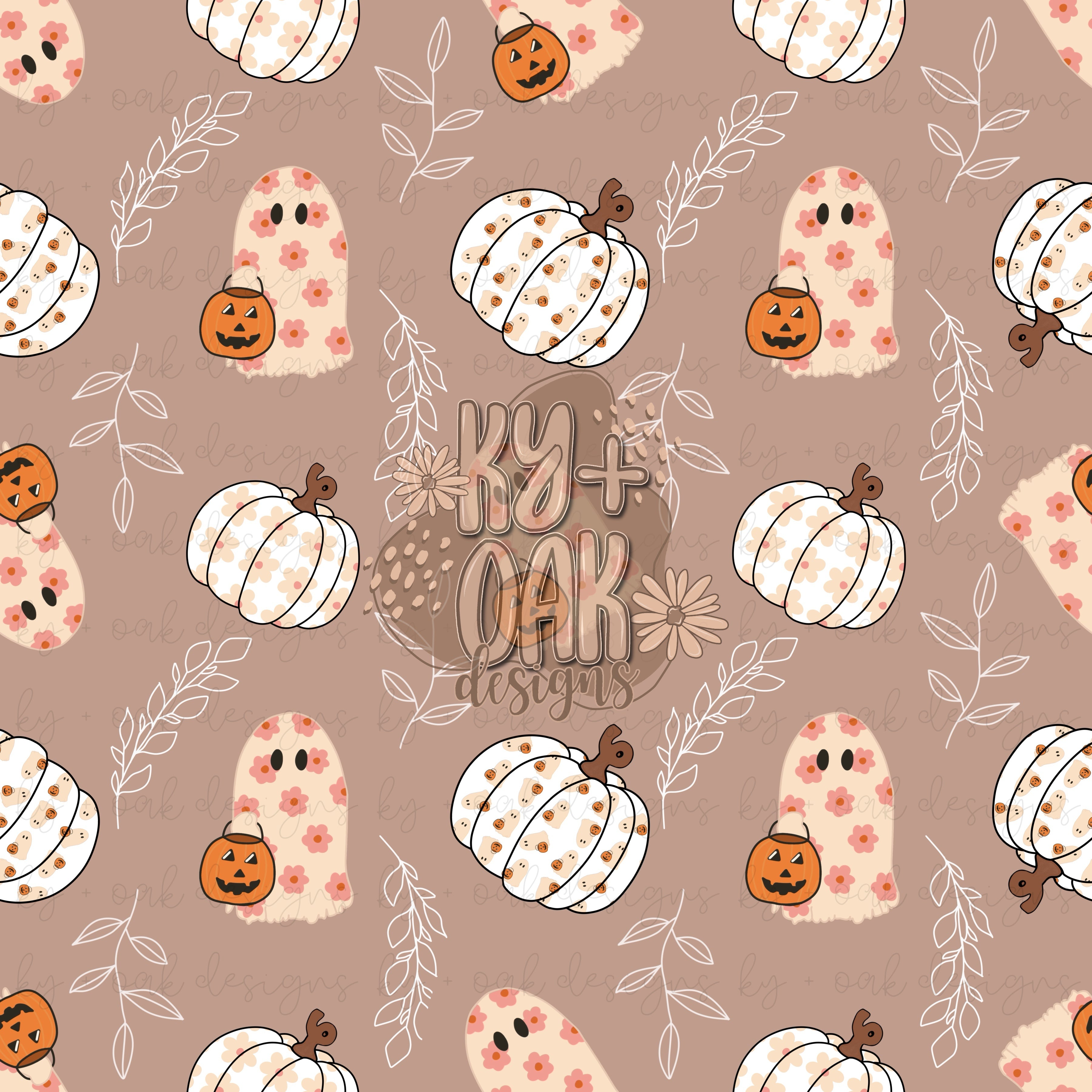 Floral Ghosties and Patterned Pumpkins