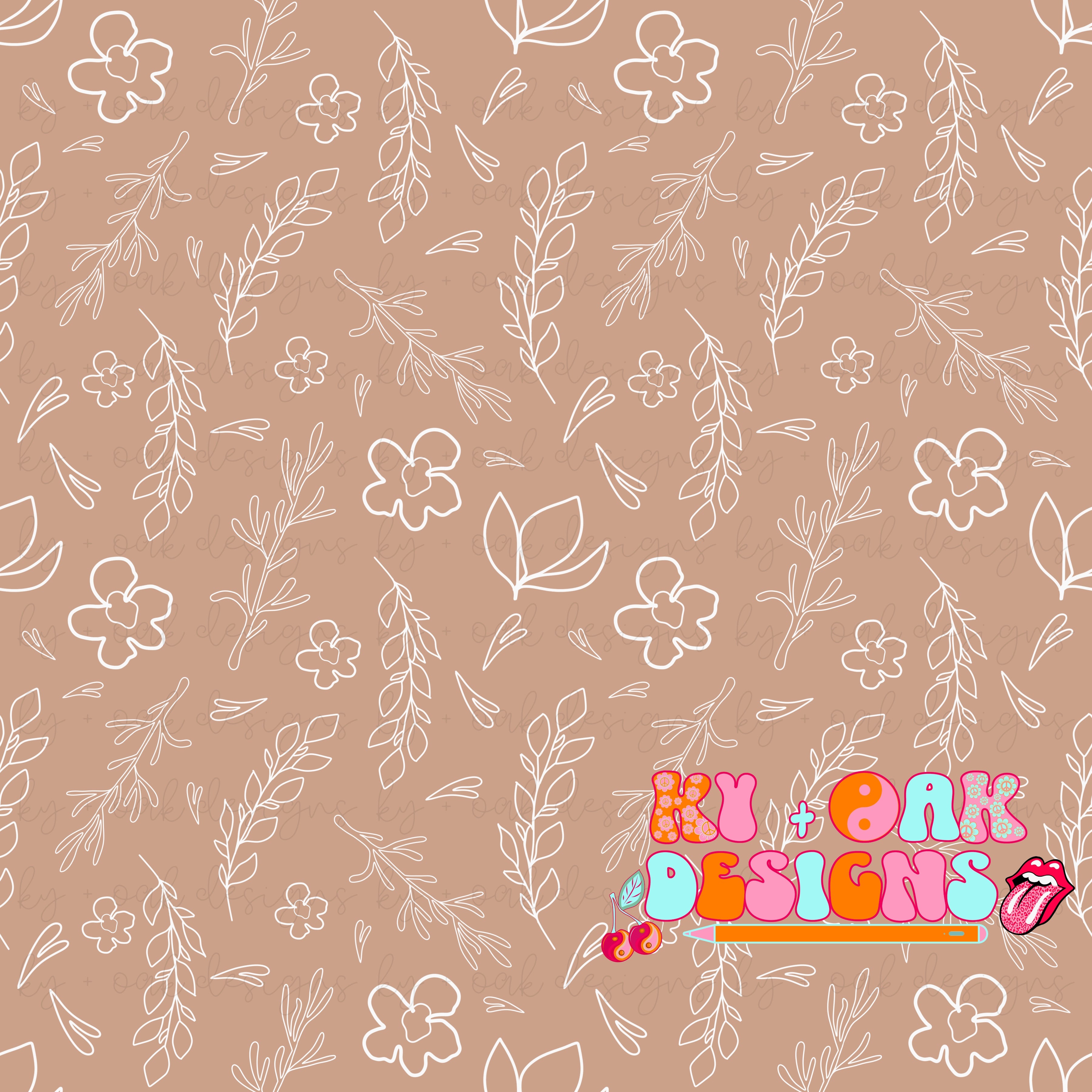 Fall Floral Outline