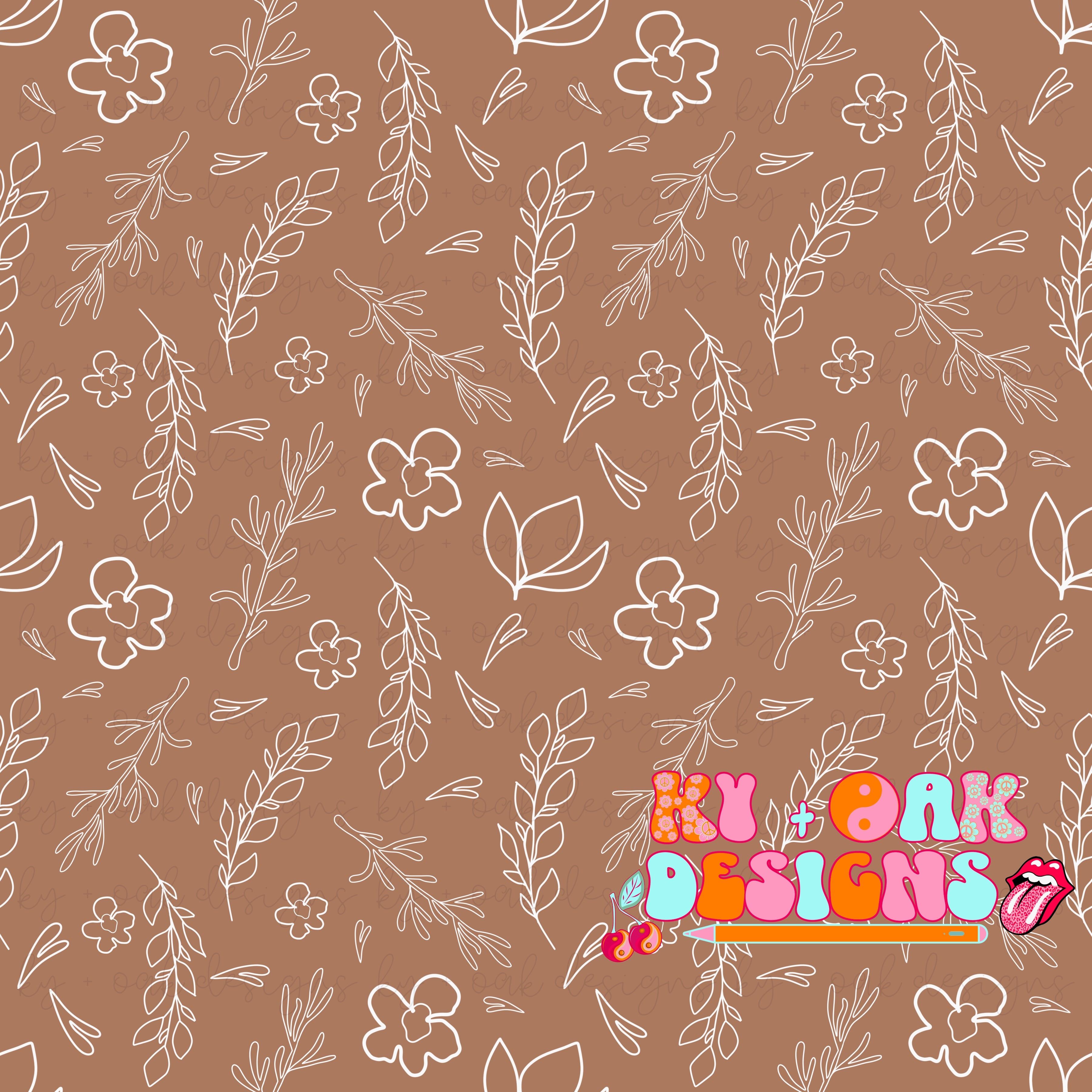 Fall Floral Outline