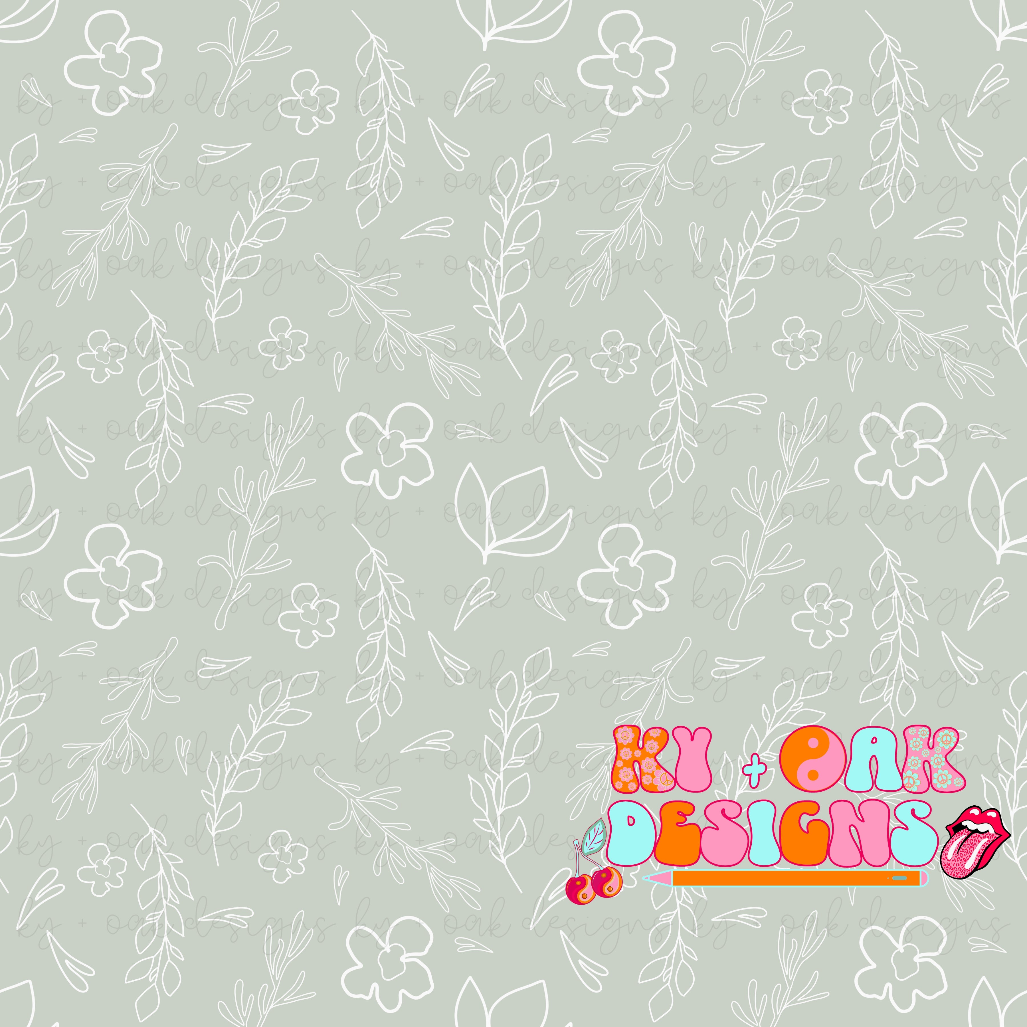 Fall Floral Outline