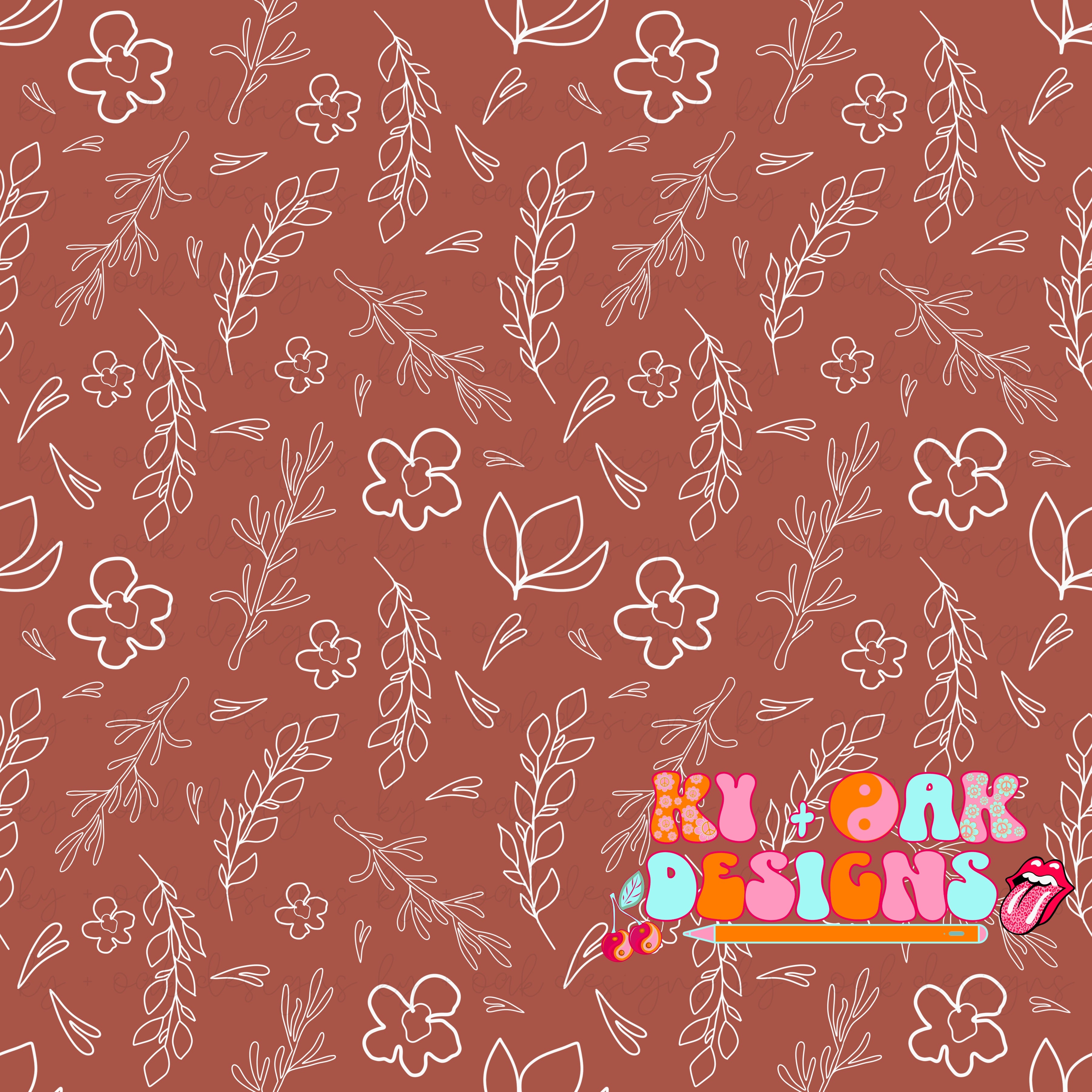 Fall Floral Outline